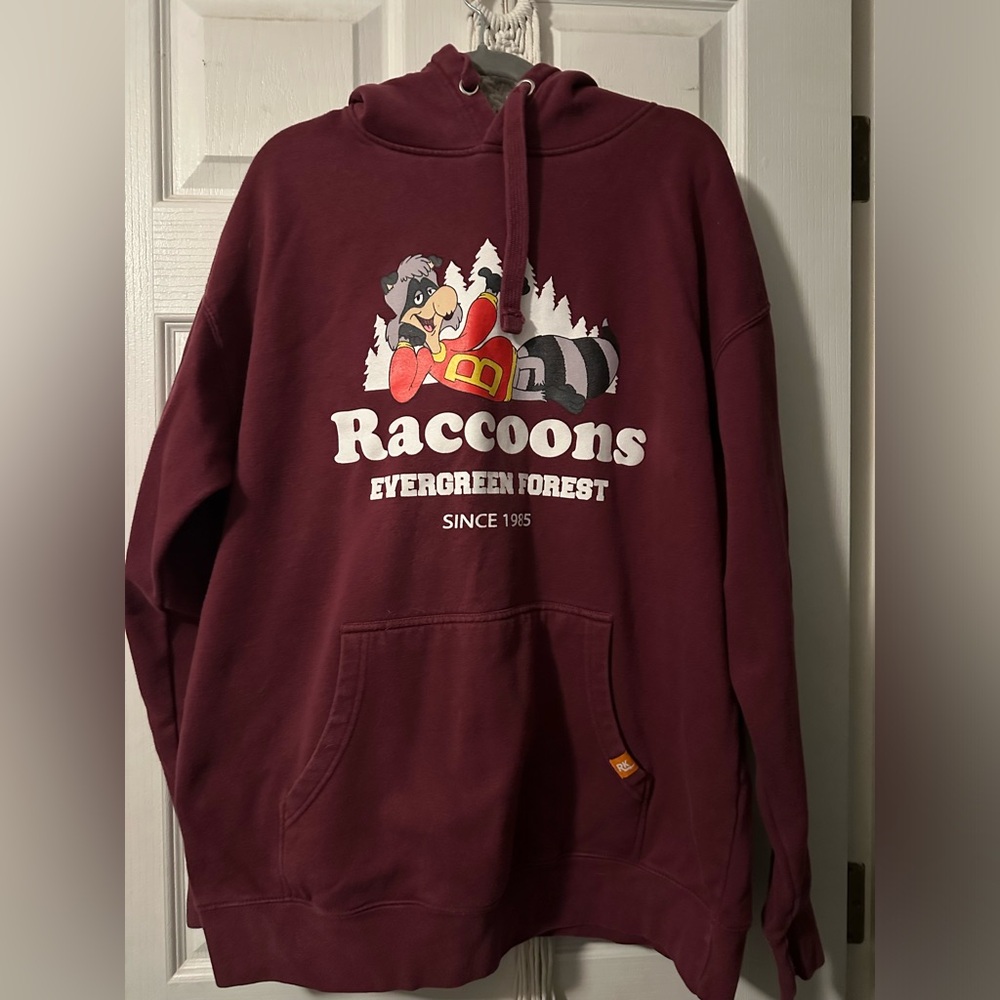 Retrokid Racoons hoodie, XL, burgundy